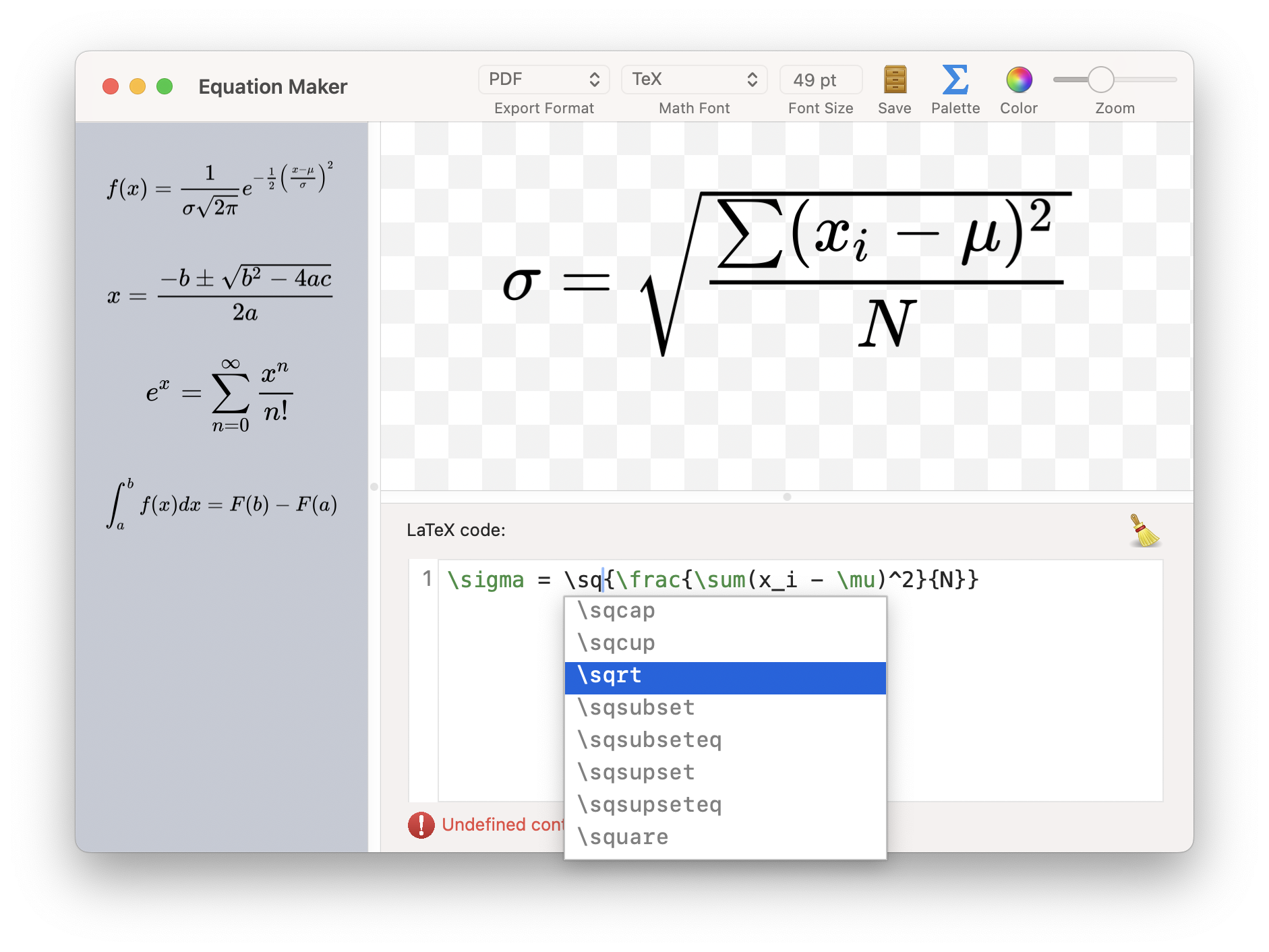 Equation Maker Screenshot